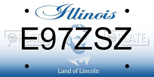 E97ZSZ Illinois License Plate