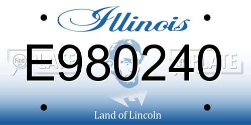 E980240 Illinois License Plate