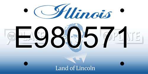 E980571 Illinois License Plate