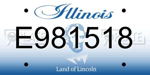 E981518 Illinois License Plate