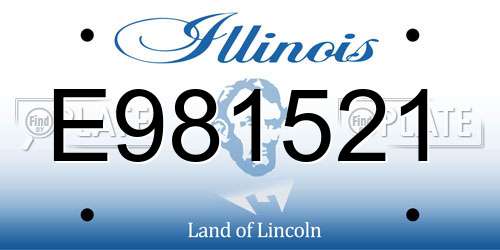 E981521 Illinois License Plate