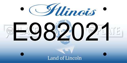 E982021 Illinois License Plate