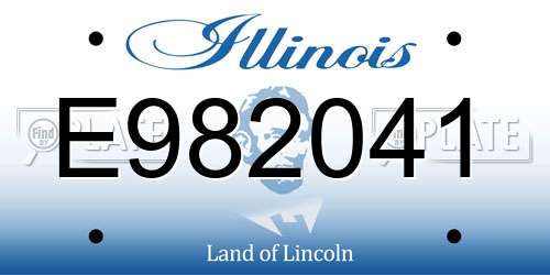 E982041 Illinois License Plate