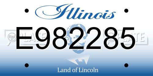 E982285 Illinois License Plate
