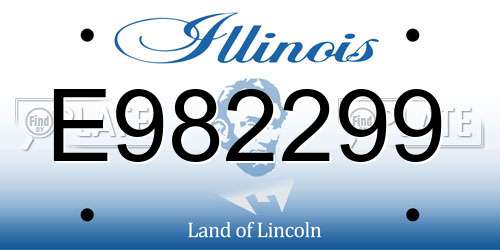 E982299 Illinois License Plate