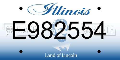 E982554 Illinois License Plate