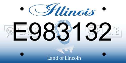 E983132 Illinois License Plate