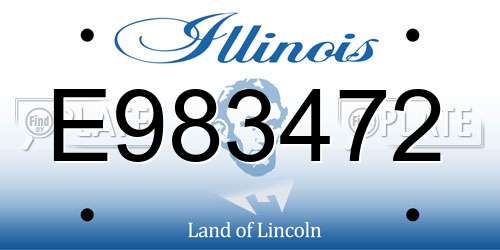 E983472 Illinois License Plate