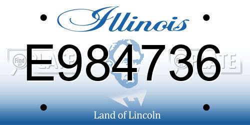 E984736 Illinois License Plate
