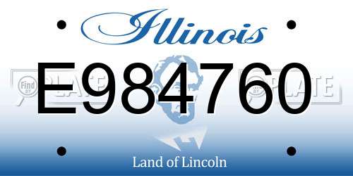 E984760 Illinois License Plate