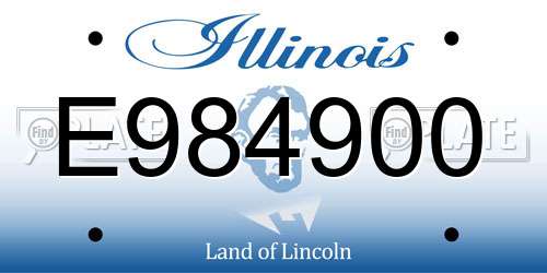 E984900 Illinois License Plate