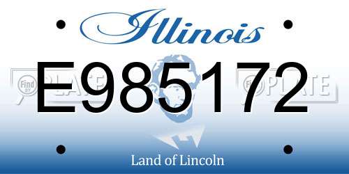 E985172 Illinois License Plate