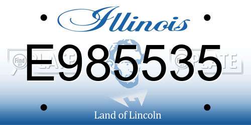 E985535 Illinois License Plate