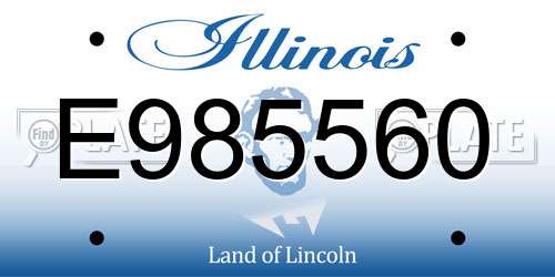 E985560 Illinois License Plate
