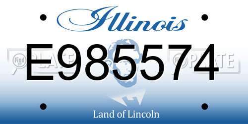 E985574 Illinois License Plate