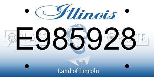 E985928 Illinois License Plate