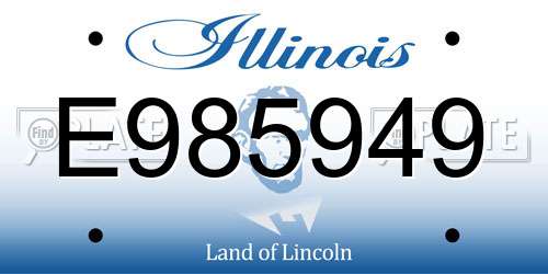 E985949 Illinois License Plate
