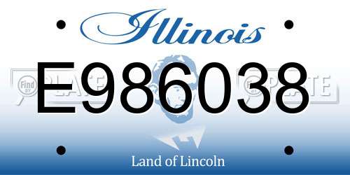 E986038 Illinois License Plate