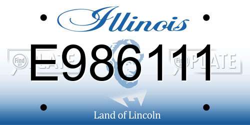 E986111 Illinois License Plate