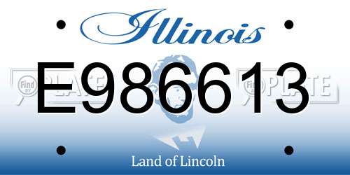 E986613 Illinois License Plate