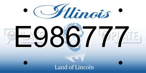 E986777 Illinois License Plate