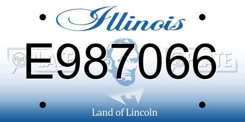 E987066 Illinois License Plate