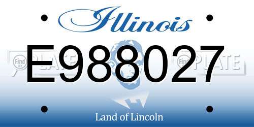 E988027 Illinois License Plate