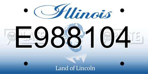 E988104 Illinois License Plate