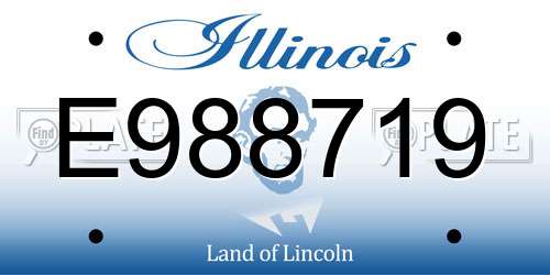 E988719 Illinois License Plate