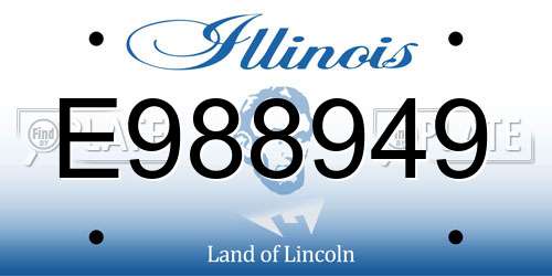 E988949 Illinois License Plate