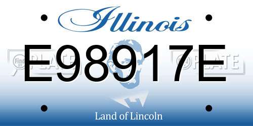E98917E Illinois License Plate
