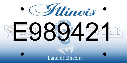 E989421 Illinois License Plate