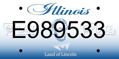 E989533 Illinois License Plate