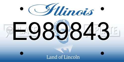 E989843 Illinois License Plate