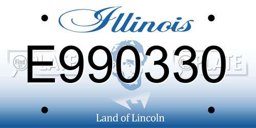 E990330 Illinois License Plate