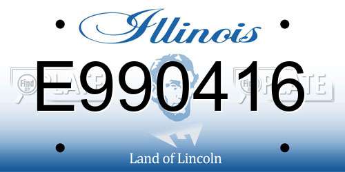 E990416 Illinois License Plate