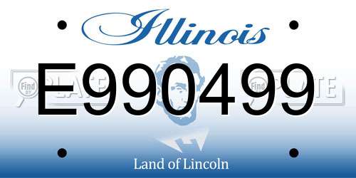 E990499 Illinois License Plate