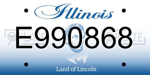 E990868 Illinois License Plate