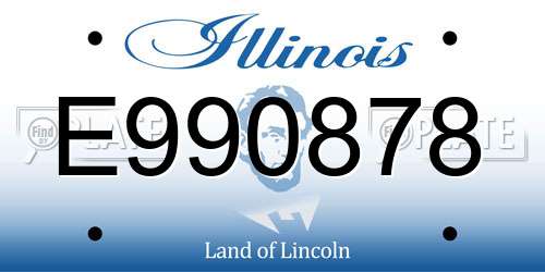 E990878 Illinois License Plate