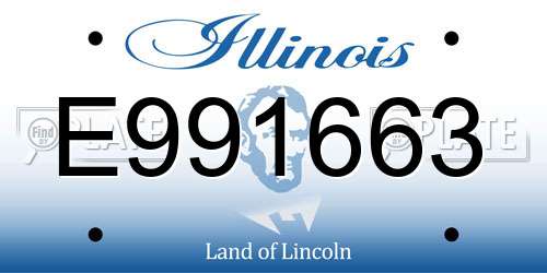 E991663 Illinois License Plate