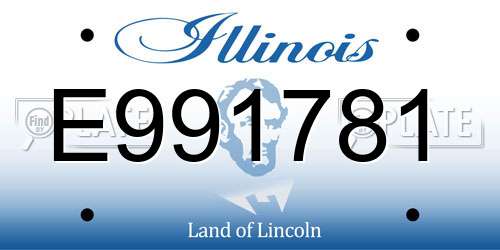 E991781 Illinois License Plate