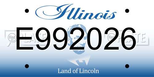E992026 Illinois License Plate