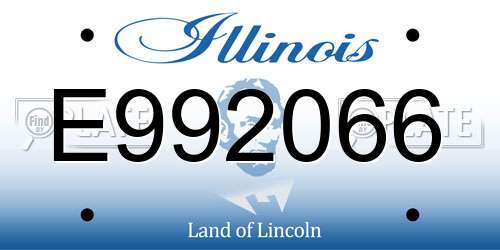 E992066 Illinois License Plate