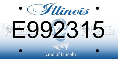 E992315 Illinois License Plate