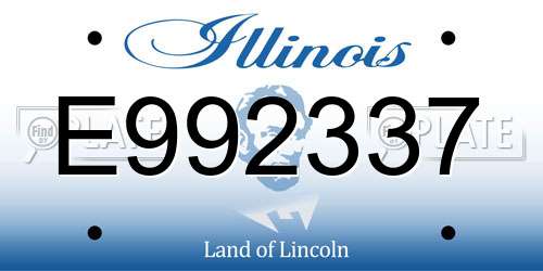 E992337 Illinois License Plate