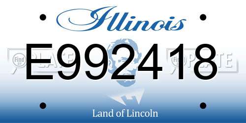 E992418 Illinois License Plate