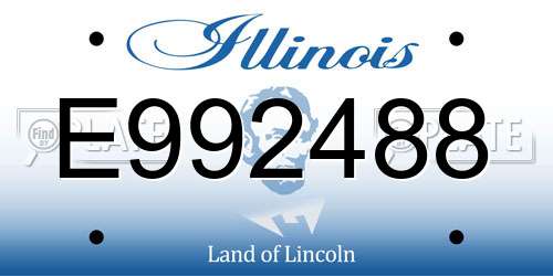 E992488 Illinois License Plate