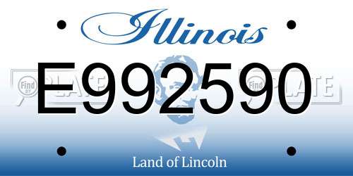 E992590 Illinois License Plate
