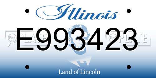 E993423 Illinois License Plate