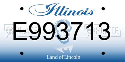 E993713 Illinois License Plate